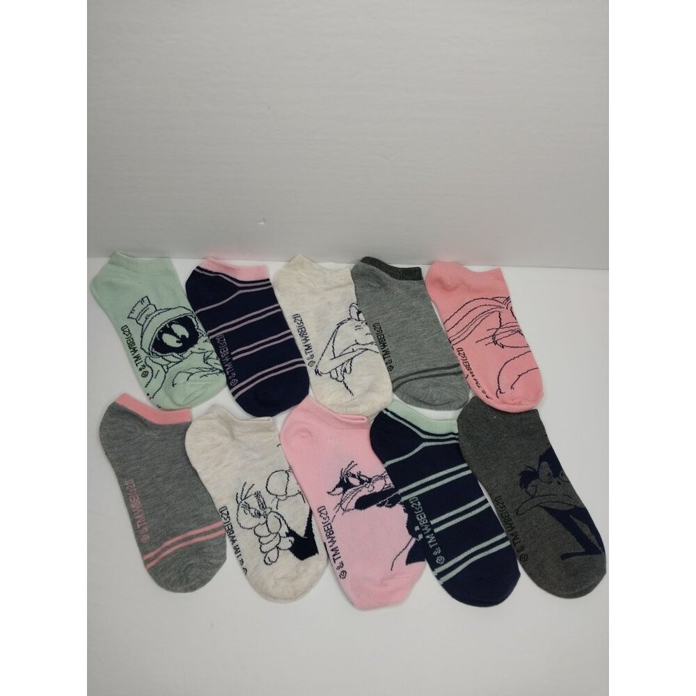 Looney Tunes Bugs Bunny Women's No Show Socks 10 Pairs Sylvester Tweety